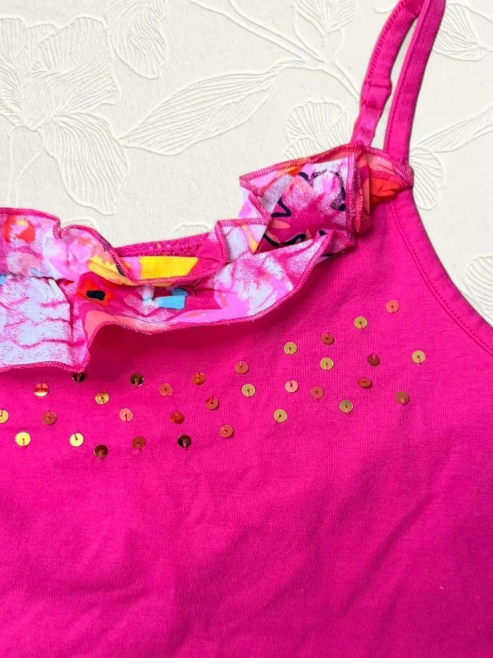 Justice Girls Pink Cami Top Size 16